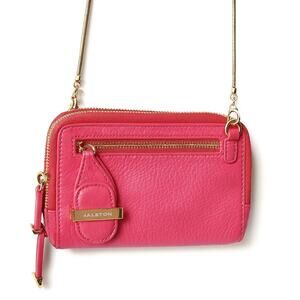 Halston Heritage Pink Leather Wallet on Chain Crossbody | Gold Hardware Clutch